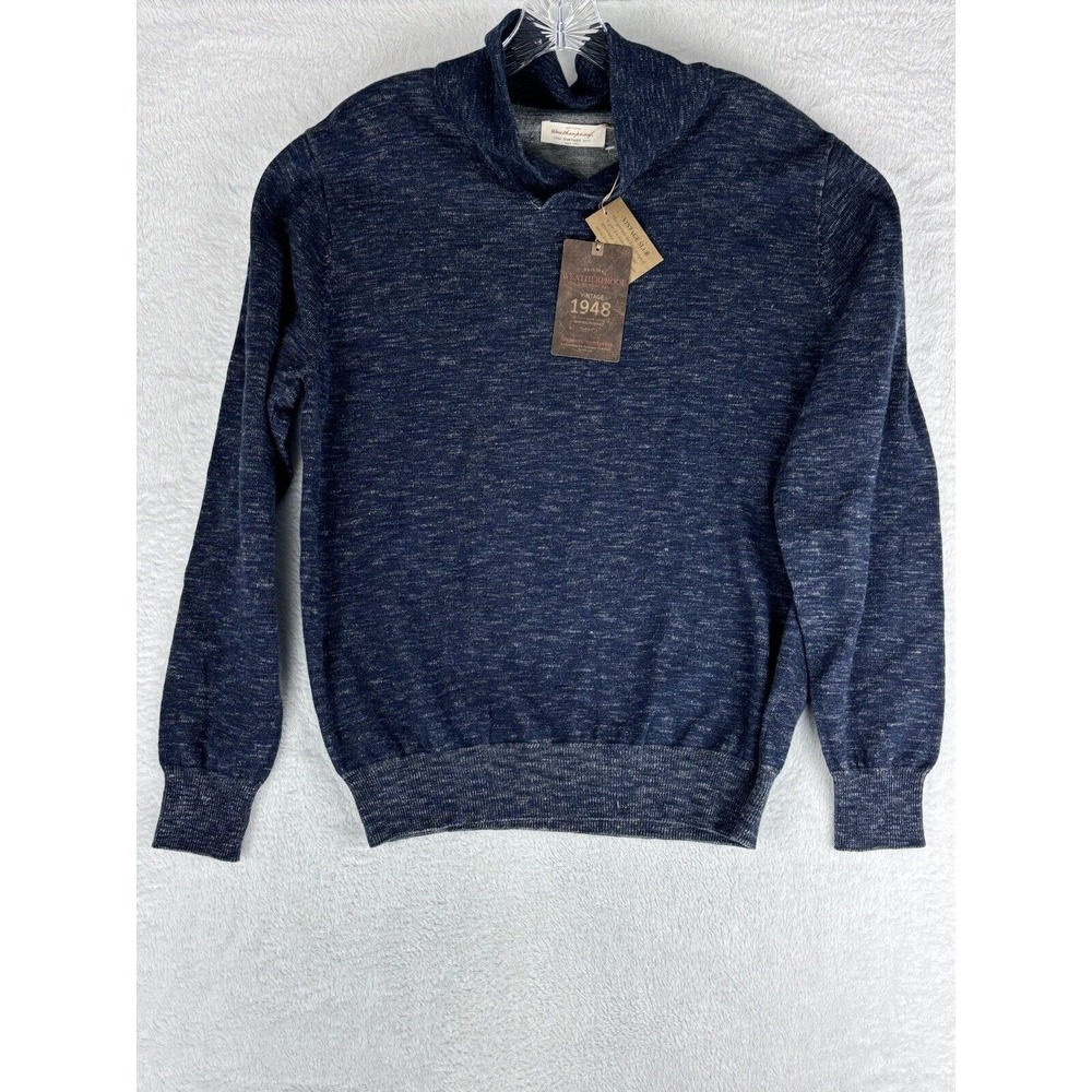 NWT Original Vintage WEATHERPROOF Men's Indigo Blue Knit Turtleneck Size M